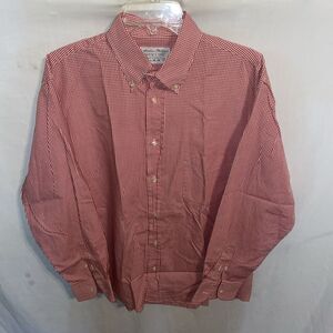 Atelier Philippe Men’s Dress Shirt Size Large Red Gingham Business Formal